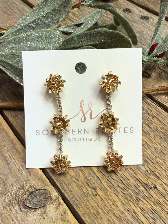 Wrapping Bow Trio Earrings | Gold
