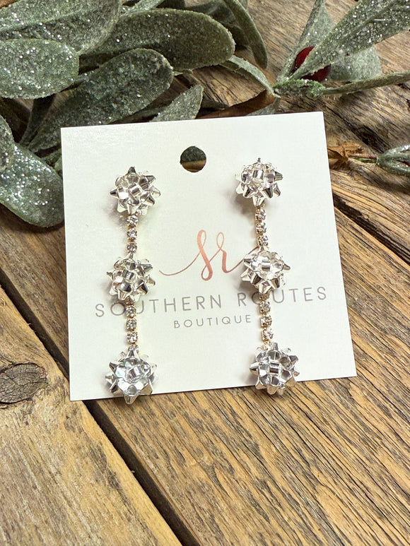 Wrapping Bow Trio Earrings | Silver/Gold