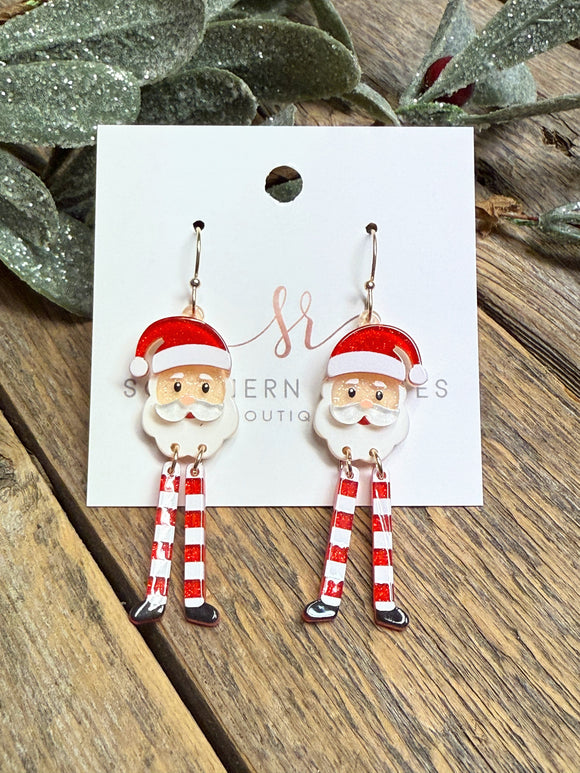 Santa Acrylic Dangle Earrings | Red