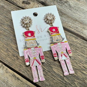 Nutcracker Pearl Earrings | Pink