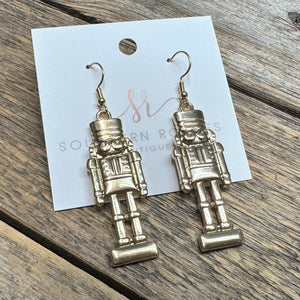 Nutcracker Metal Earrings | Gold