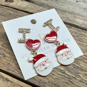 I Love Santa Earrings | Gold