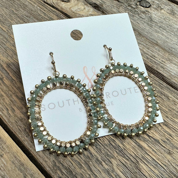 Oval Beaded Earrings | Mint
