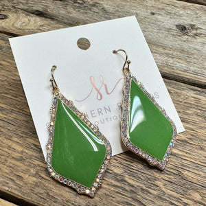 Crystal Sophee Drop Earrings | Green