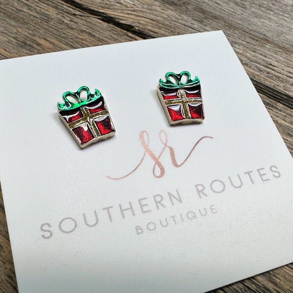 Christmas Present Earrings | Petite Studs