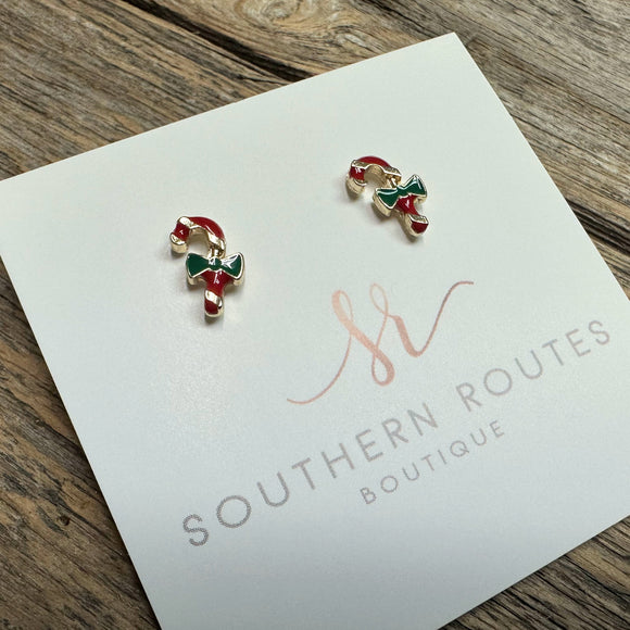 Candy Cane Earrings | Petite Studs