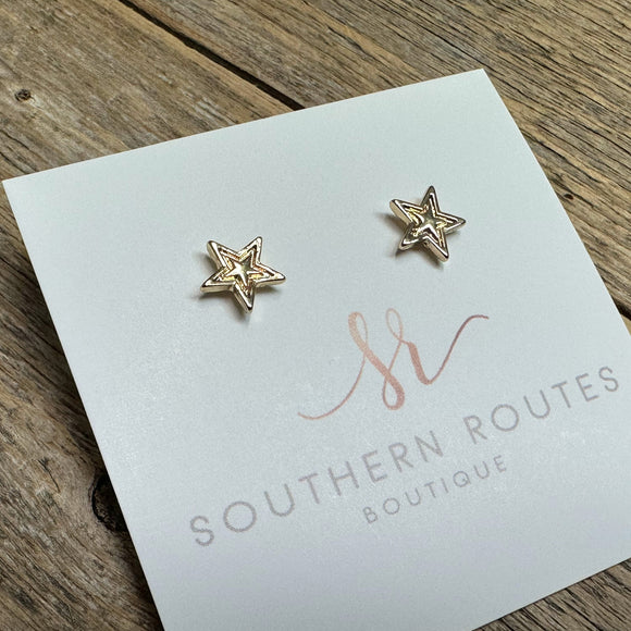 Star Stud Earrings | Gold