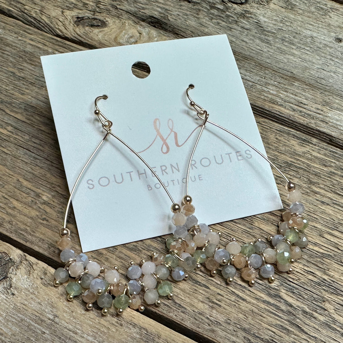 Beaded Iridescent Teardrop Earrings | Pastel Multi