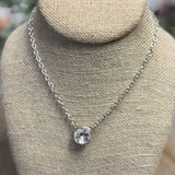 Clear Crystal | Silver Necklace | Pink Panache