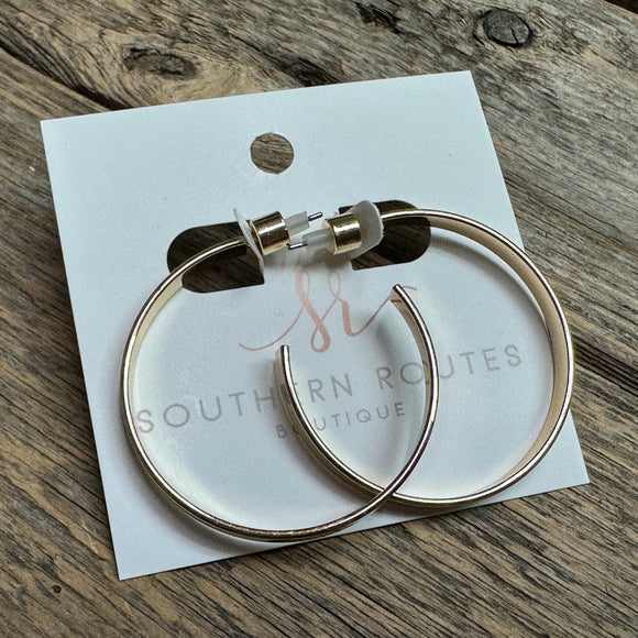 Medium Flat Hoop Earrings | Gold