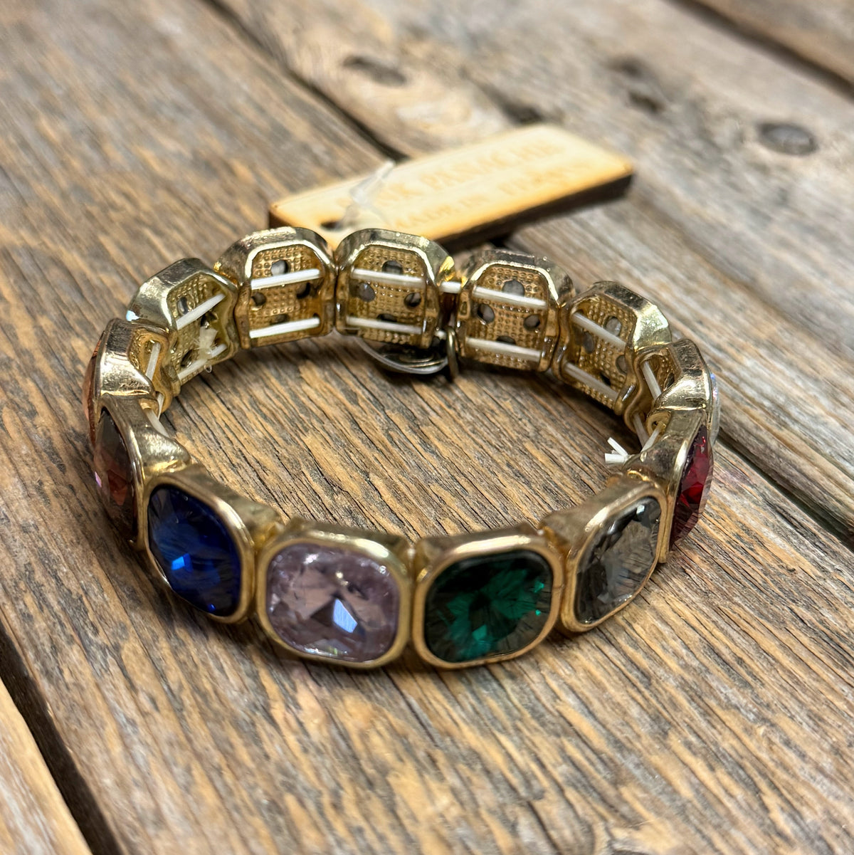 Multi Color+Gold Stretch Bracelet | Pink Panache