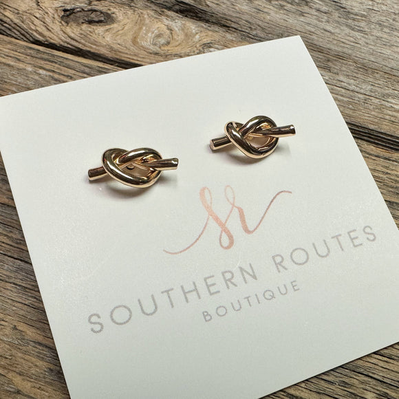 Knot Stud Earrings | Gold