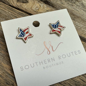 American Star Stud Earrings | Gold