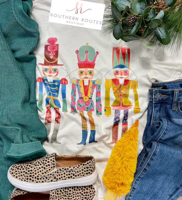 Nutcrackers Crystal Embellished Tee | Natural