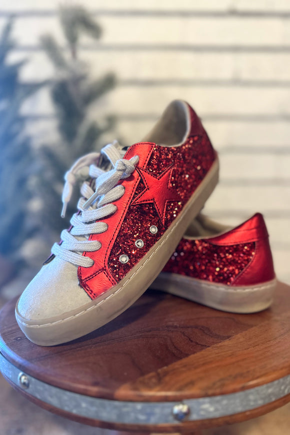 Shu Shop Paula Sneaker | Red Glitter