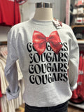 YOUTH+ADULT! Cougars Bow Repeat Sweatshirt | Heather Grey