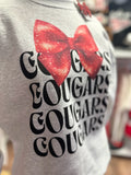 YOUTH+ADULT! Cougars Bow Repeat Sweatshirt | Heather Grey