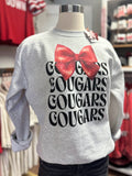 YOUTH+ADULT! Cougars Bow Repeat Sweatshirt | Heather Grey