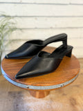 The Adina Pointed Toe Mule Heels | Black