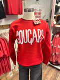 YOUTH+ADULT! Cougars Brushed Font Sweatshirt | Red