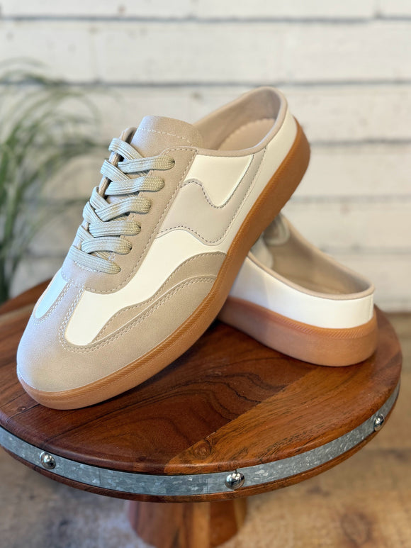 Modern Sneaker Mule Slides | Beige