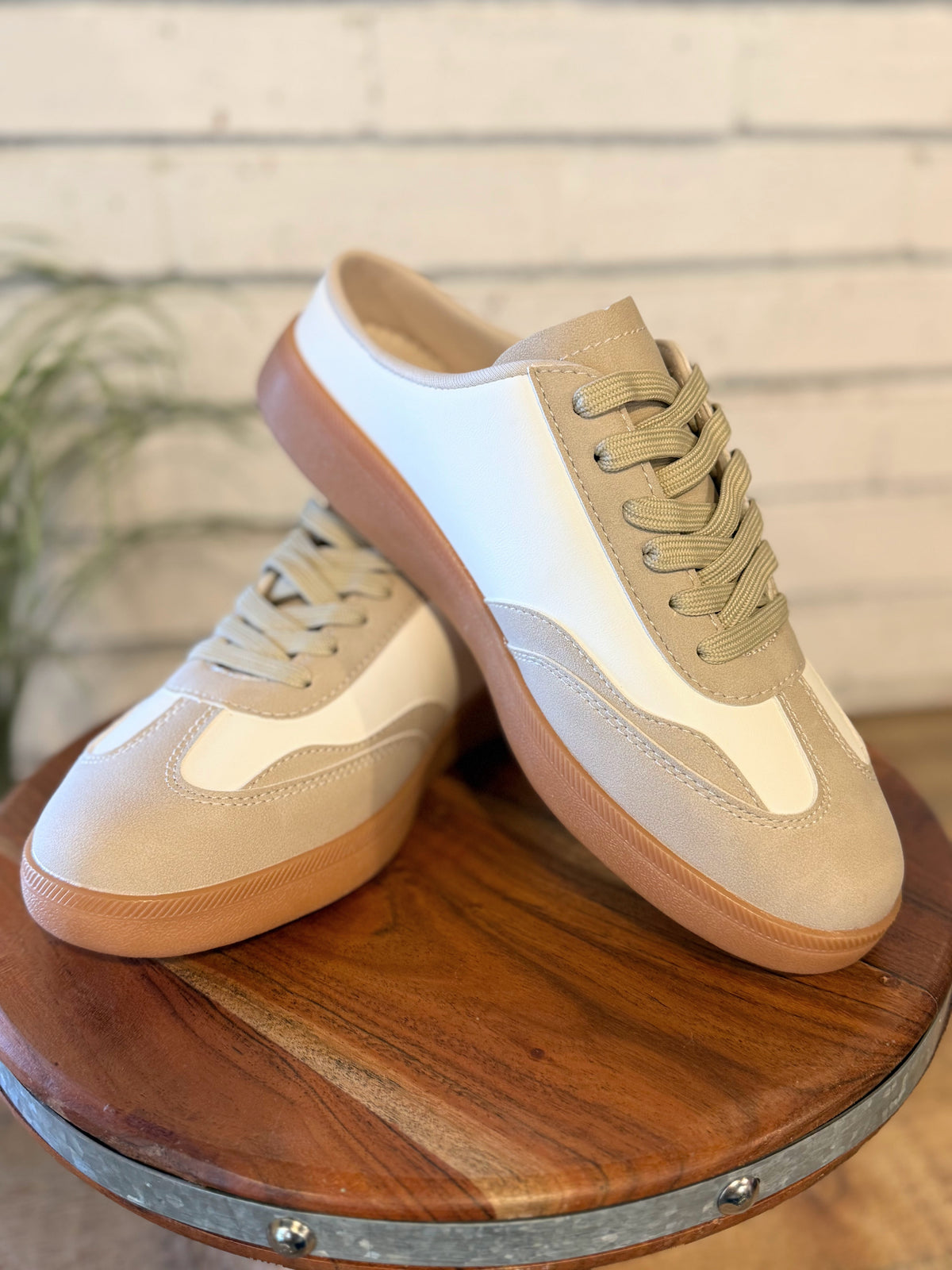 Modern Sneaker Mule Slides | Beige