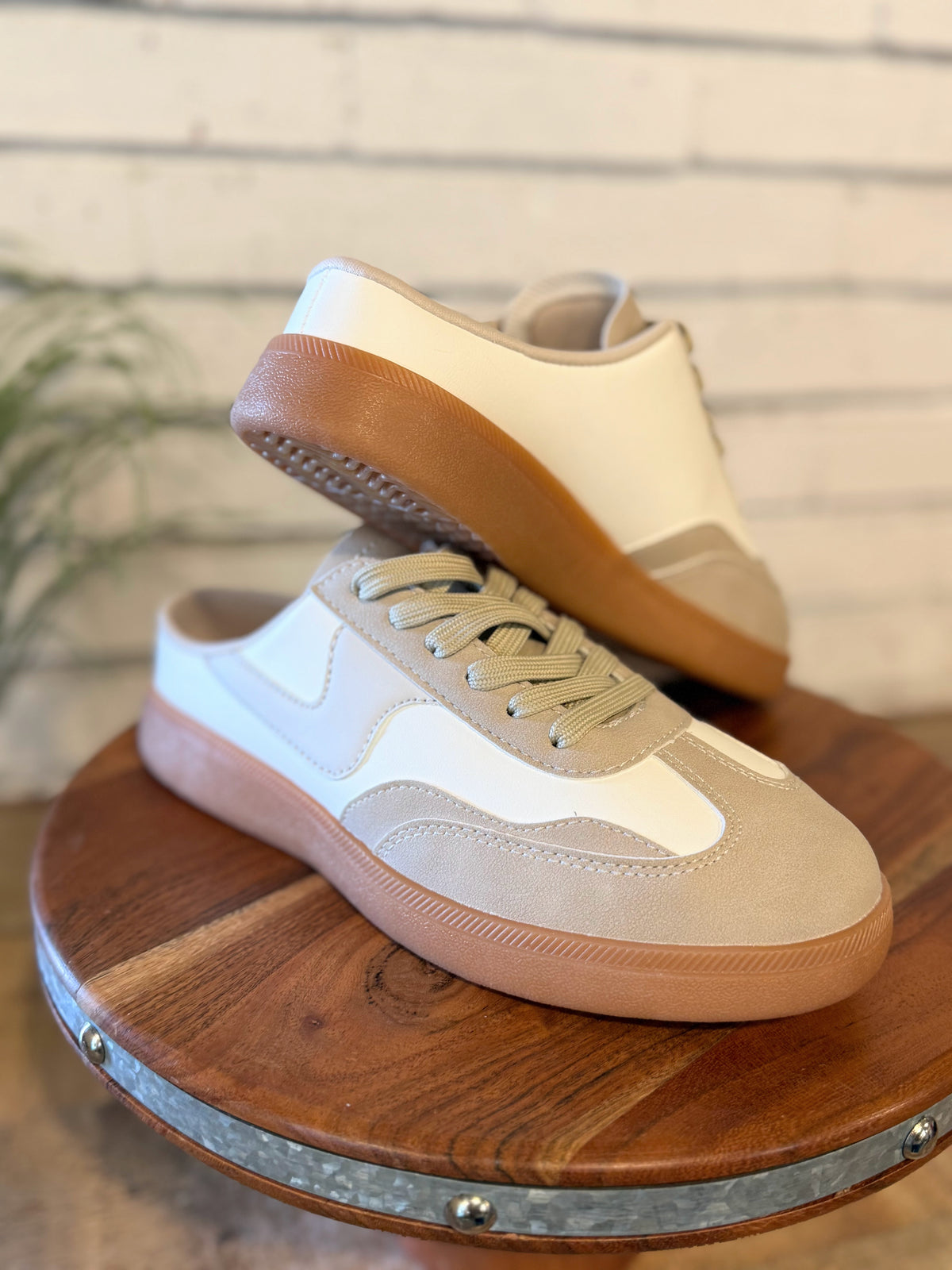 Modern Sneaker Mule Slides | Beige