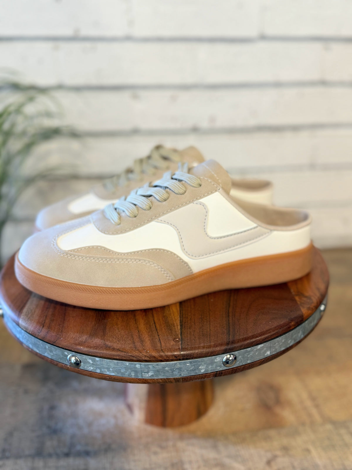 Modern Sneaker Mule Slides | Beige