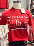 YOUTH+ADULT! Crosby Cougars Triple Threat Tee | Red