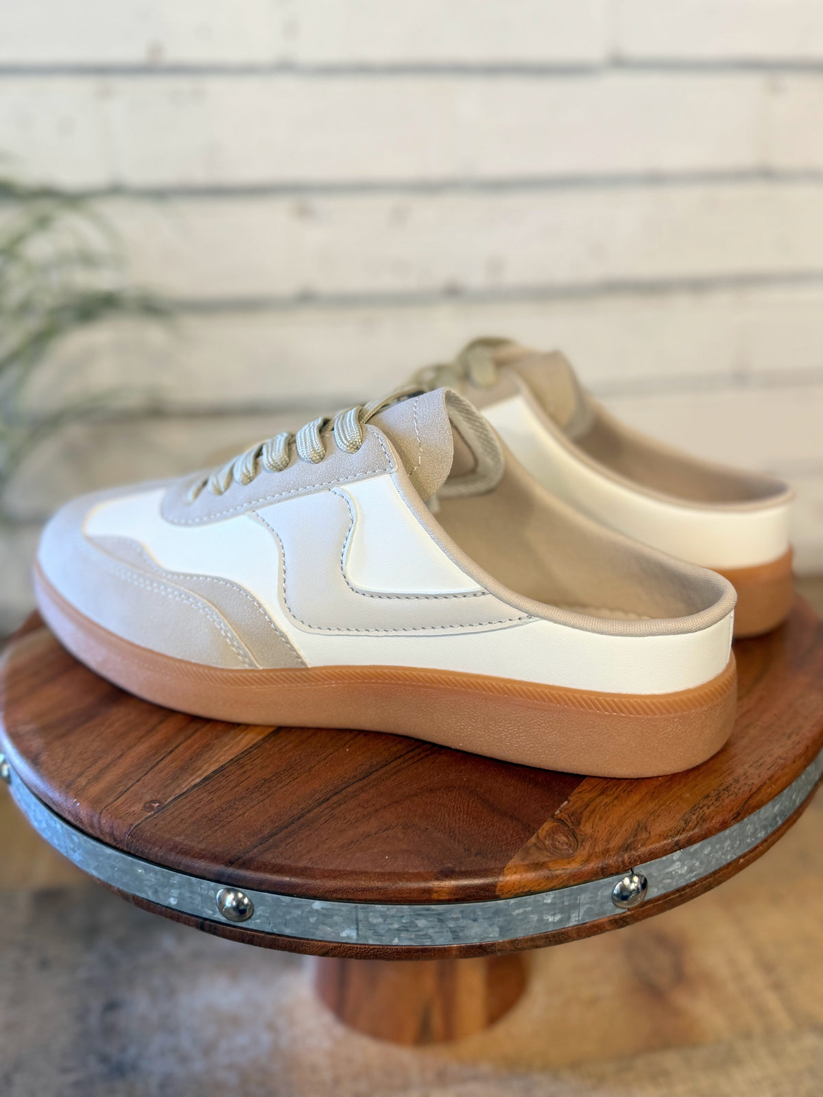 Modern Sneaker Mule Slides | Beige