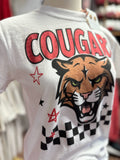 YOUTH+ADULT! Cougars Checkered Star Mascot Tee | White