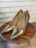 The Florian Pointed Toe Stiletto Pumps | Gold