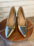 The Florian Pointed Toe Stiletto Pumps | Gold