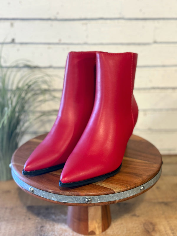 The Cabernet Stiletto Heel Bootie | Red