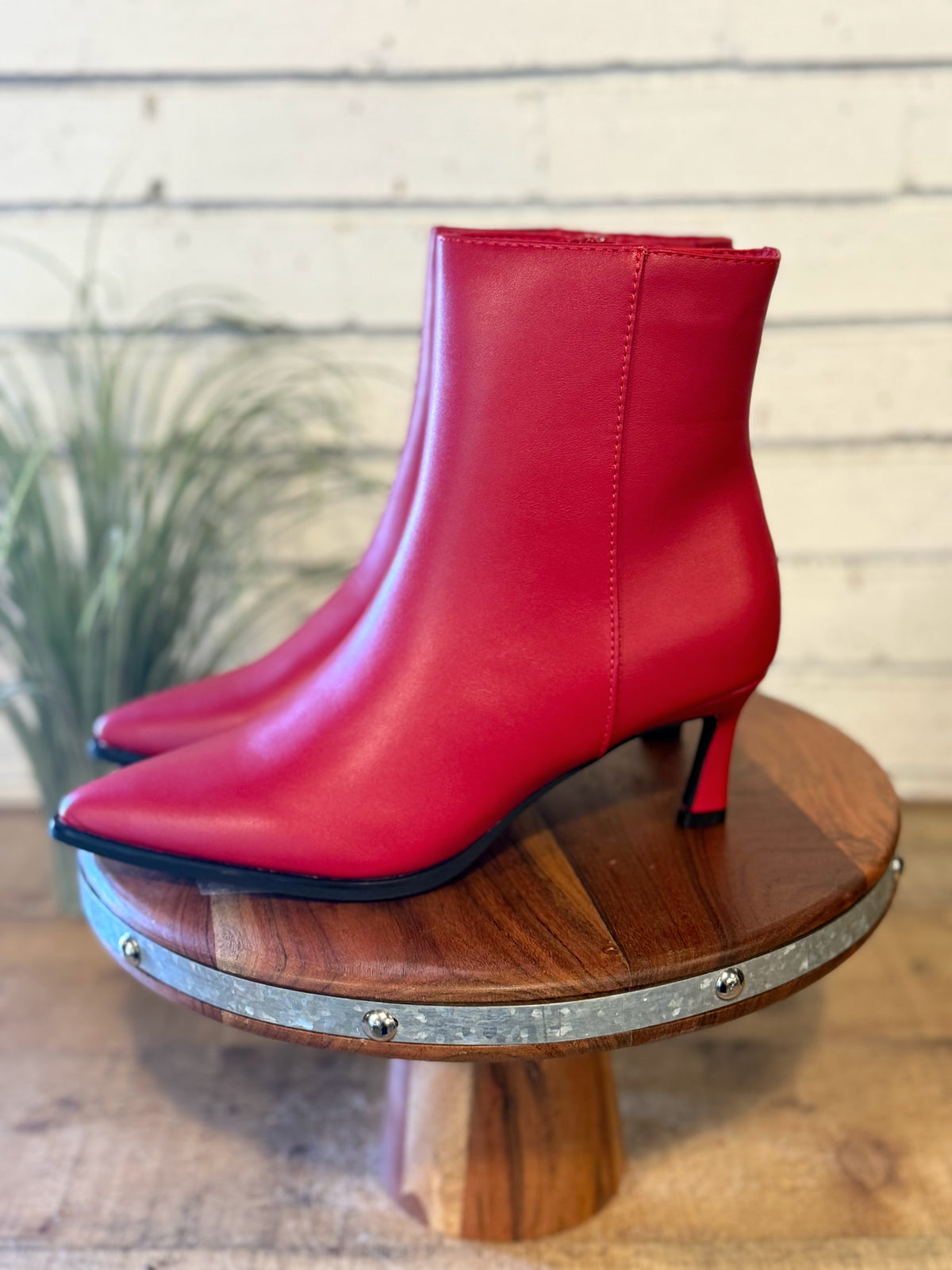 The Cabernet Stiletto Heel Bootie | Red