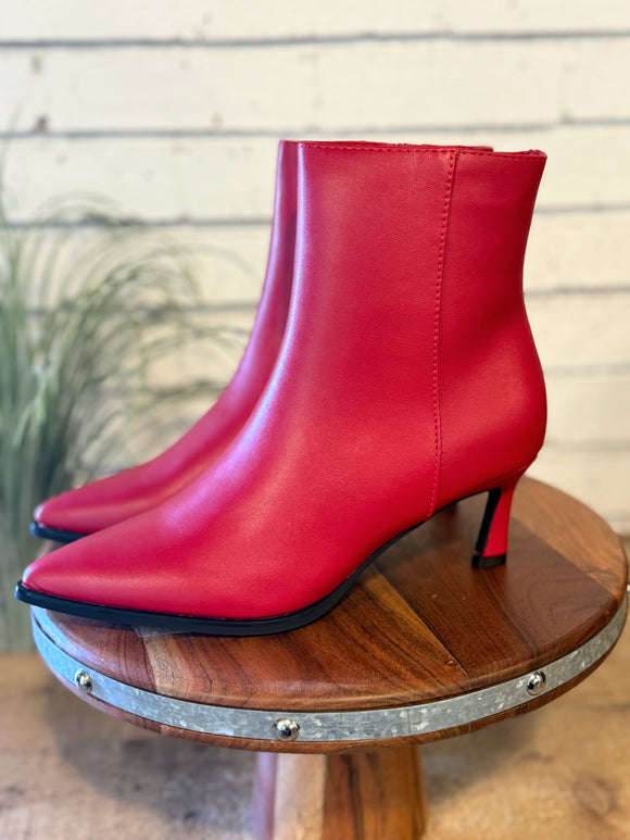 The Cabernet Stiletto Heel Bootie | Red
