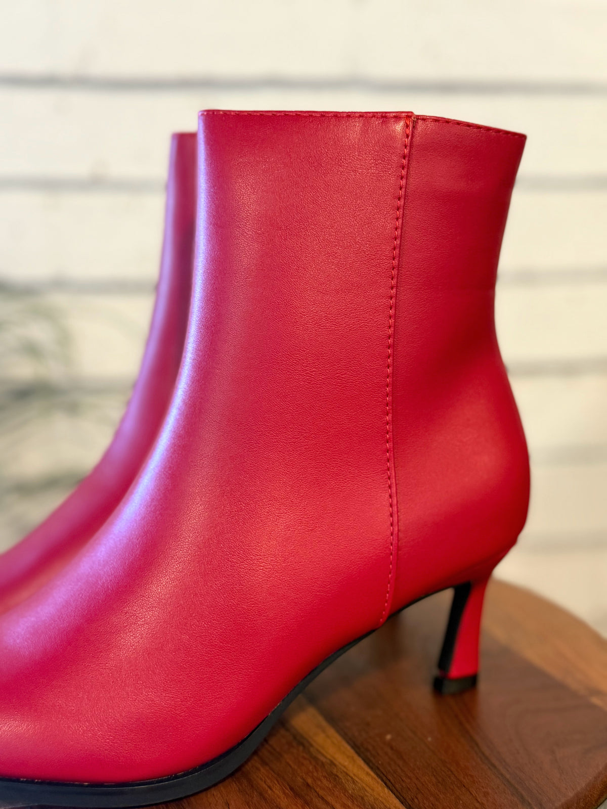 The Cabernet Stiletto Heel Bootie | Red