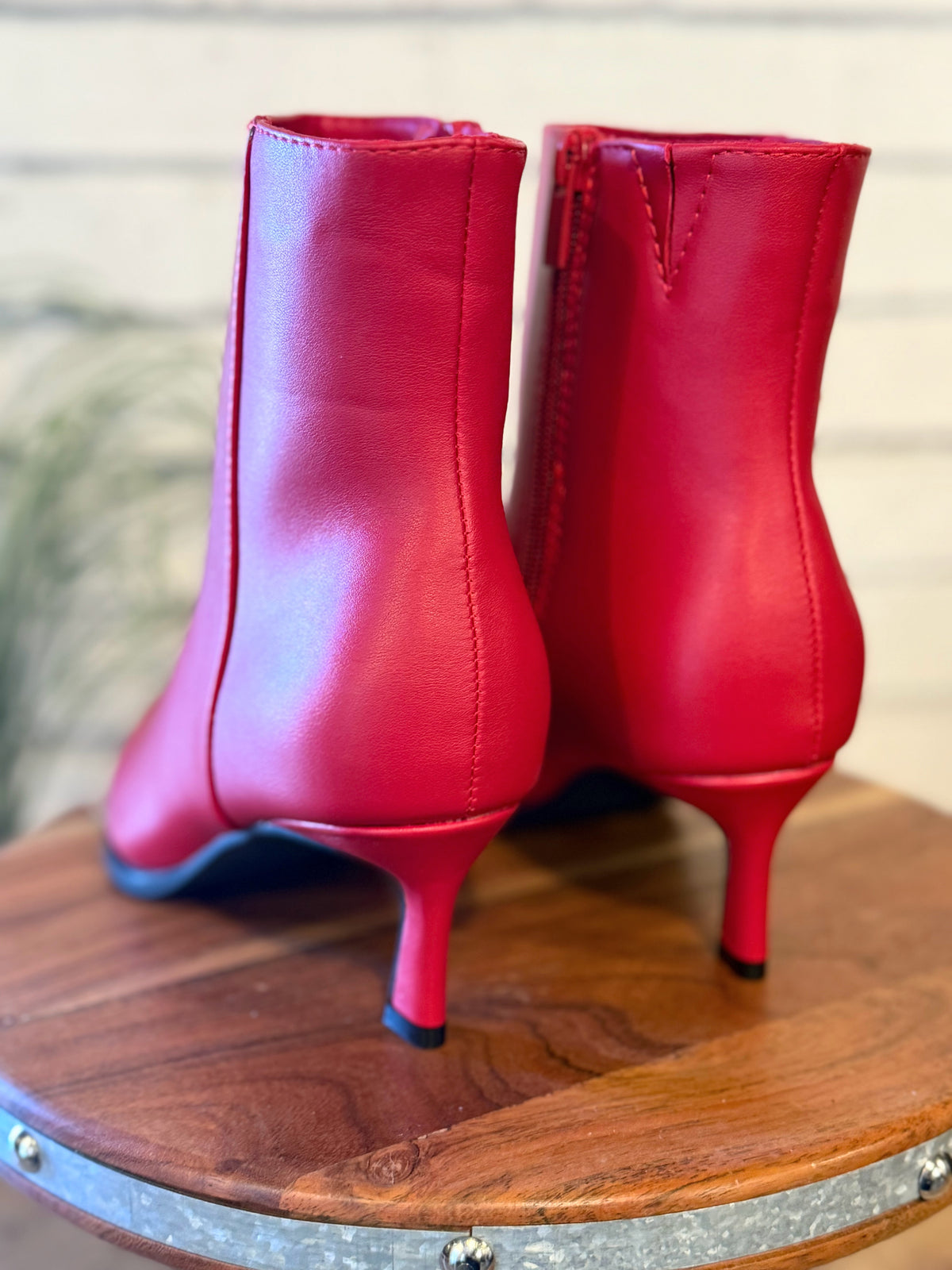 The Cabernet Stiletto Heel Bootie | Red
