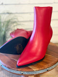 The Cabernet Stiletto Heel Bootie | Red