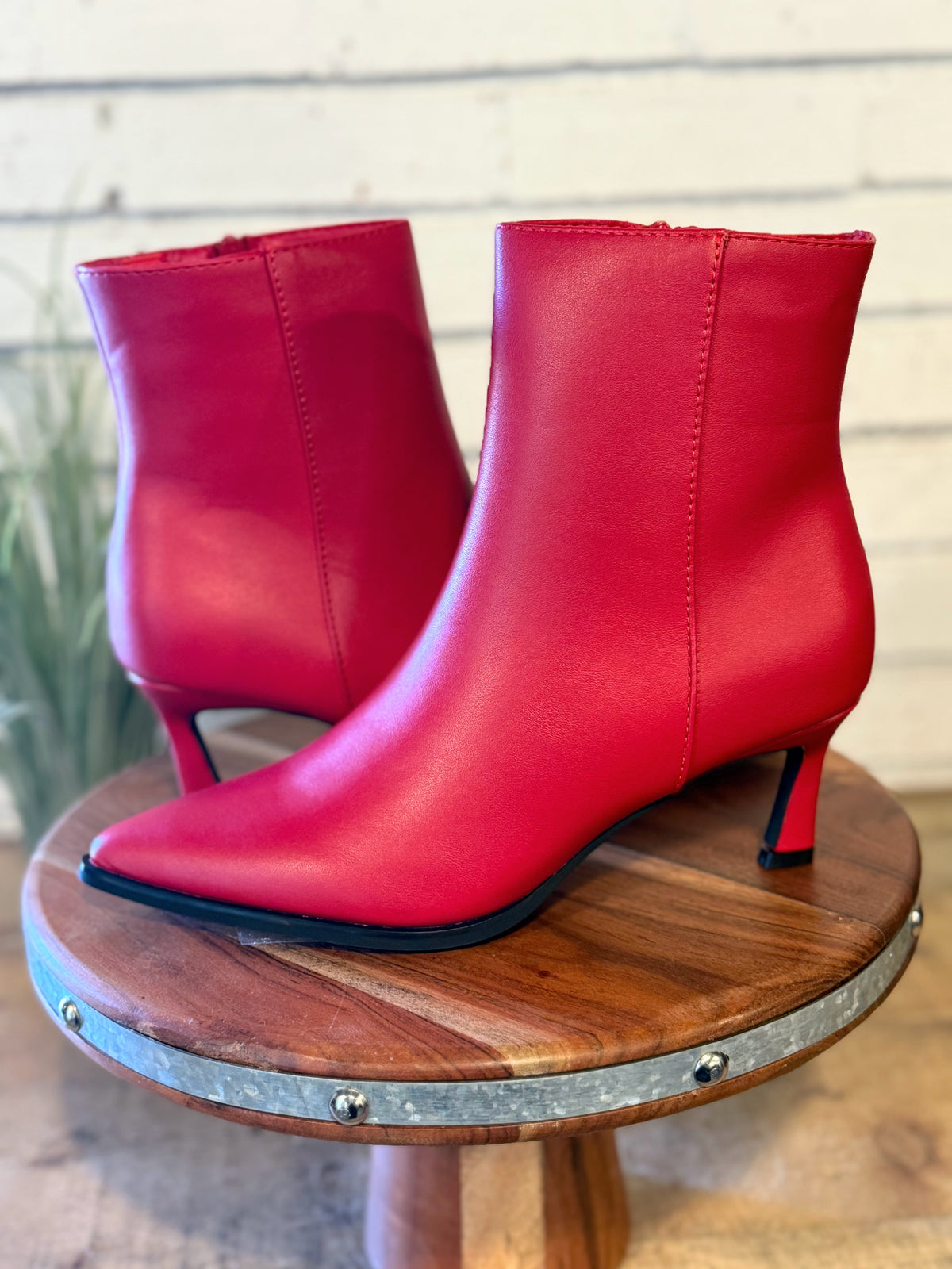The Cabernet Stiletto Heel Bootie | Red