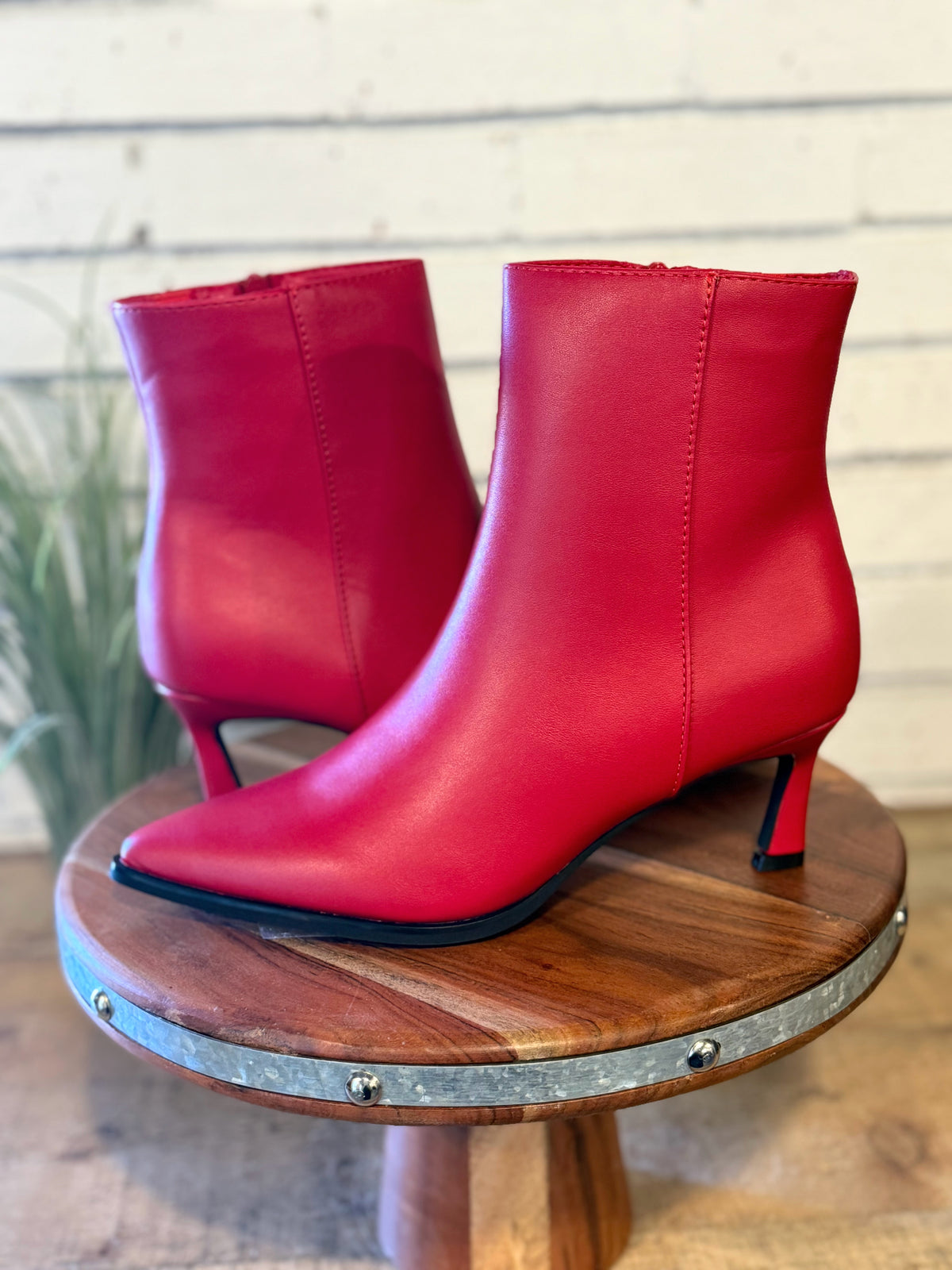 The Cabernet Stiletto Heel Bootie | Red