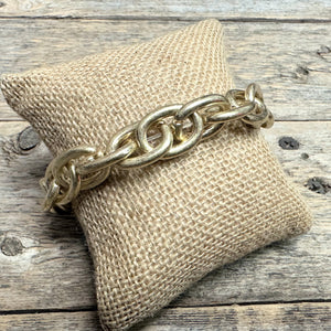 Chunky Chain Stretch Bracelet | Worn Gold