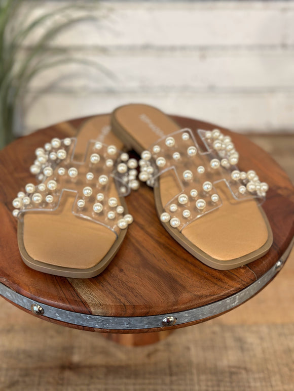 The Elio Sandal | Clear/Pearl