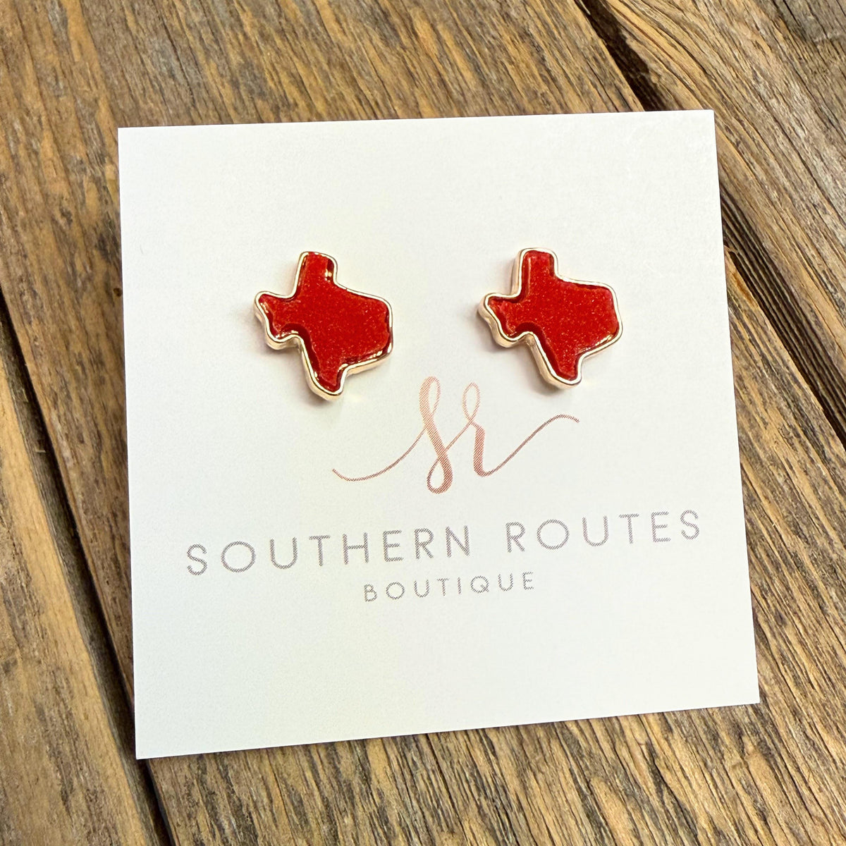 Texas Drusy Stud Earrings | Red