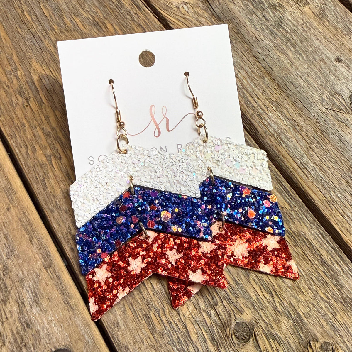 Star Spangled Chevron Earrings | Red/White/Blue