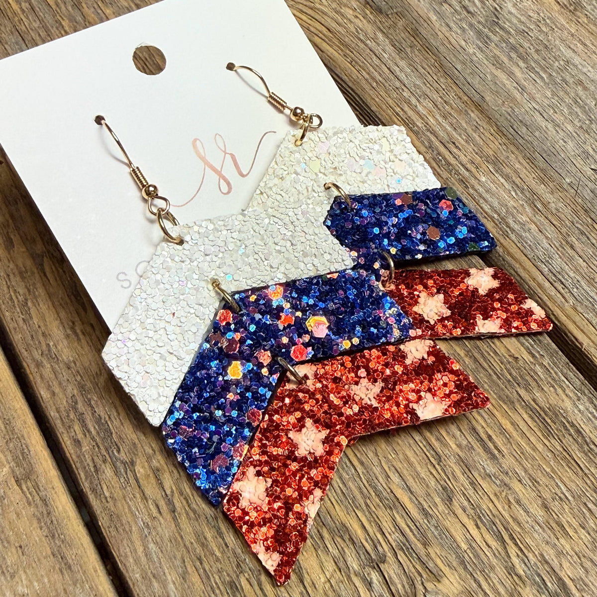 Star Spangled Chevron Earrings | Red/White/Blue