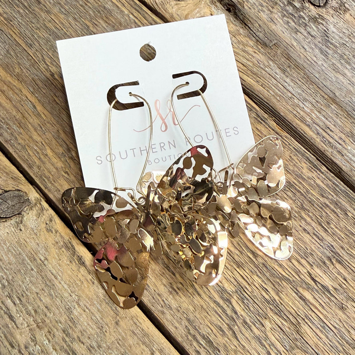 Butterfly Large Statement Earrings | Gold