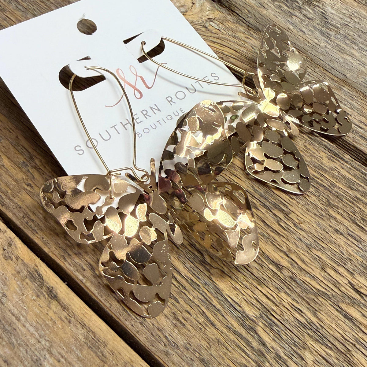 Butterfly Large Statement Earrings | Gold