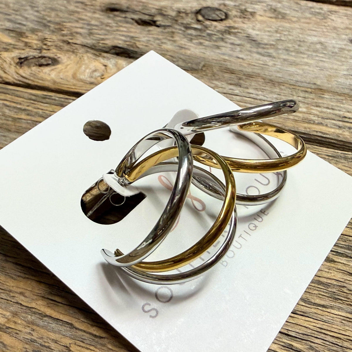 Mixed Metal Hoop Earrings | 18k Gold-Plated
