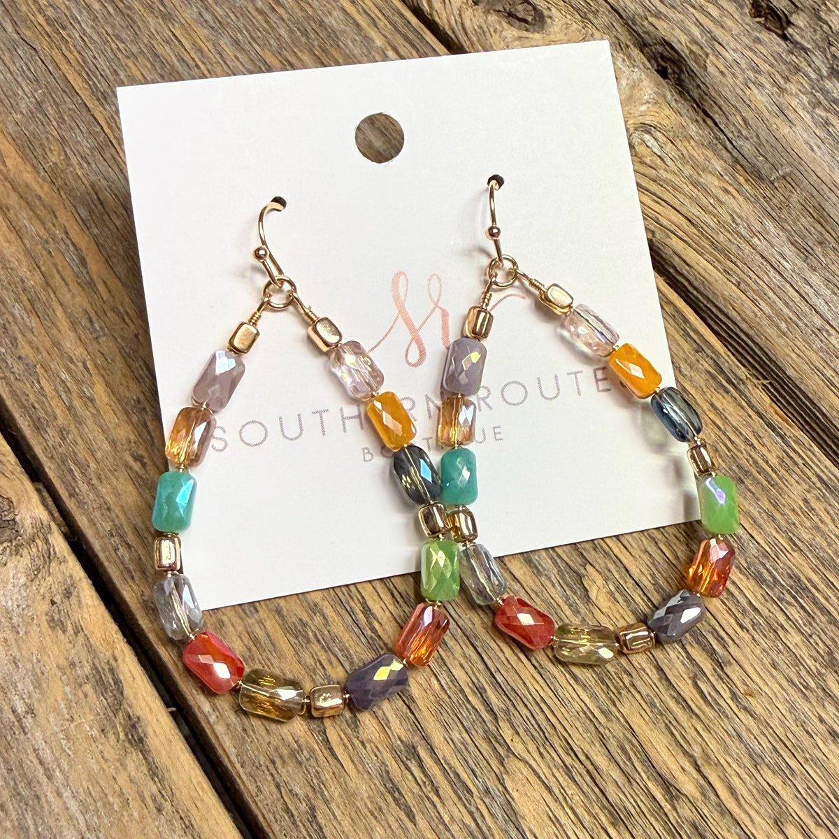 Beaded Teardrop Earrings | Multi